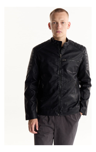 Campera De Cuero Sintético Pu Equus Astana De Hombre