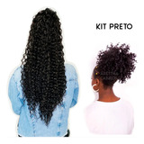 Kit 2 Apliques Rabo De Cavalo + Afro Puff