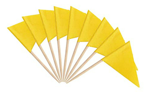 100 Banderitas Amarillas Para Decoración De Cupcakes