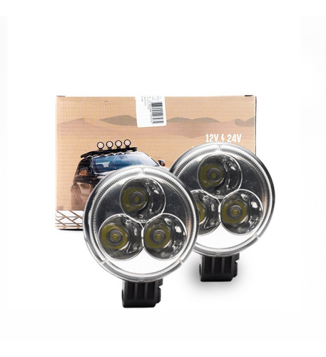 Faro Led Auxiliar 3 Led 9w Off Road Moto 4x4 12/24v El Par