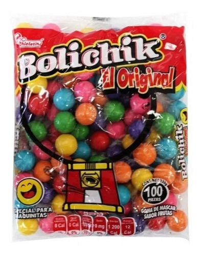 Chicle Cola Bolichik Mediano Original Colores Maqu Med 100pz