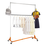 Vevor Perchero Burro Para Ropa En Z 159x215cm 4rueda Naranja