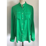 Ralph Lauren. Camisa Verde Manga Larga. Talle M #mfa53