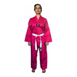 Dobok Kimono Taekwondo - Brim Leve - Rosa Infantil