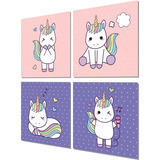 Cuadros Decorativos, Niña, Infantil, Motivo Unicornio D5