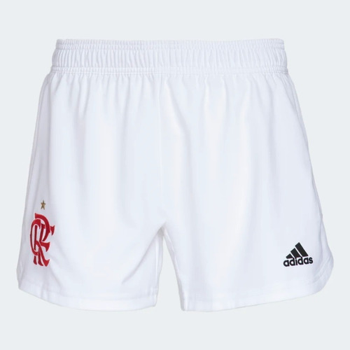 Shorts Cr Flamengo 1 Feminino Branco adidas 2022 Ga7620