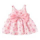 Vestido Floral Para Niñas Y Sombrero De Playa Empacable 2pcs