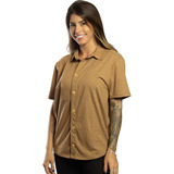 Camisa Manga Curta Feminina De Malha Sustentavel E Slim