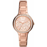 Reloj Fossil Bq3706 Multifuncion Oro Rosa