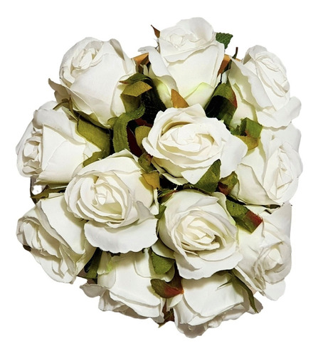 Bouquet X12 Botones De Rosas Artificiales Para Decoracion