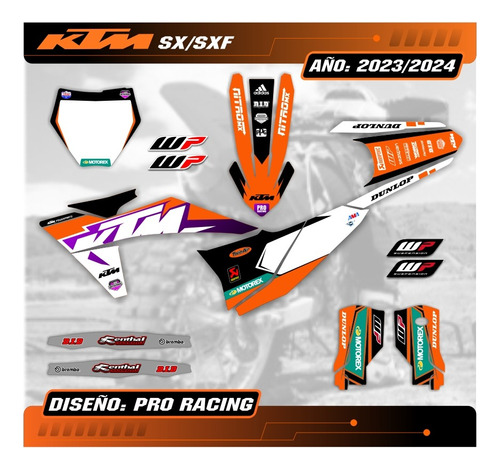 Kit Calcos - Gráfica Ktm Sx-f 2023/2024 - Grueso Mate