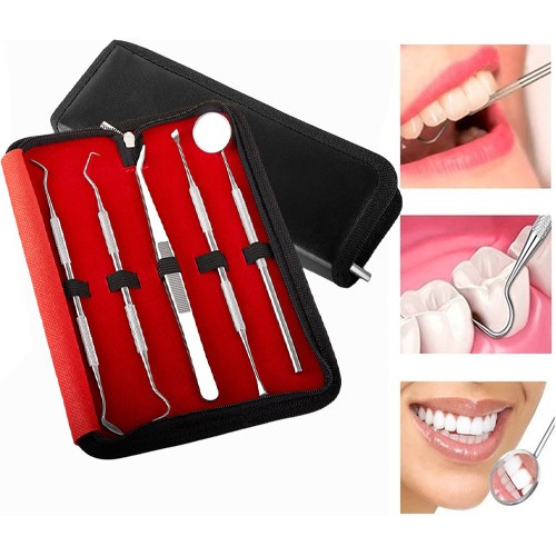 Set De 5 Kit Limpieza Herramienta Dientes Acero Inoxidable