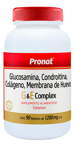 G&e Complex - Glucosamina + Colágeno (90 Tabs) Pronat Sabor Sin Sabor