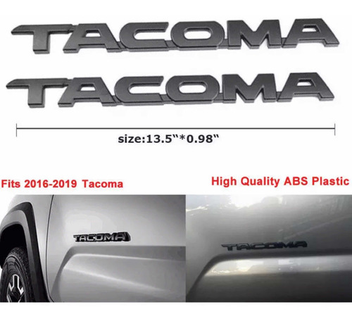 Emblema Lateral Letras Tacoma Toyota Rustico 4x4 Foto 4