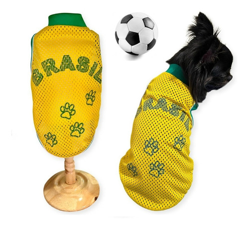 Roupa Pet Seleção Brasil Copa Do Mundo Gatos Cachorro Barato