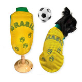 Roupa Pet Seleção Brasil Copa Do Mundo Gatos Cachorro Barato