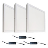 Kit 3 Painel Plafon Led Luminária Sobrepor 40x40 36w 6500k