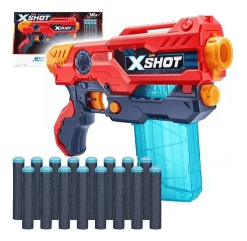 Pistola Lanza Dardos Con Cargador Zuru X-shot Rojo