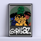 Cuadro Gorillaz Ilustracion 30x40cm Deco Listo P Colgar