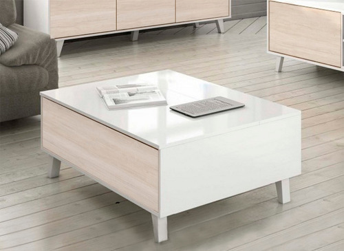 Mesa Ratona Nordica Moderna Melamina Extensible Elevable R1