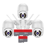 Kit 3 Câmera De Segurança A8 App Icsee Visão Noturna C/ 64gb