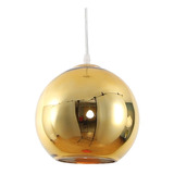 Luminaria Colgante Esfera 25cm E27 Color Dorado Lin. Moderna
