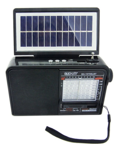 Radio Solar Recargale Led Usb Micro Sd Bluetooth 8 Bandas