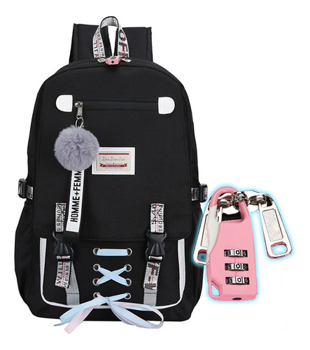 Mochila Antirrobo Estilo Coreano Mujer Con Puerto Usb