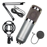 Set Estudio Profesional Micrófono Condenser Brazo Filtro Voz