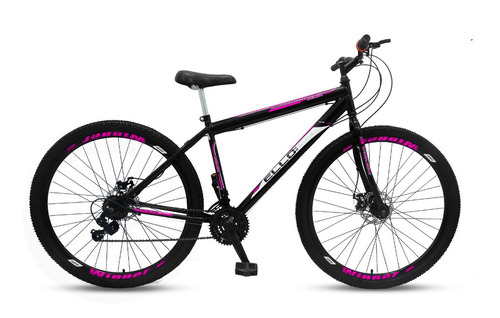 Mountain Bike Ello Bike Velox Aro 29 21v Freios De Disco Mecânico Câmbios Ltx Cor Preto/rosa