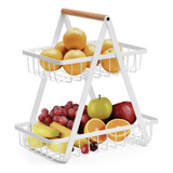 Frutero Cesta De Cocina Organizador Fruta Pan 2 Niveles Rack