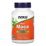 Maca Peruana Importada Pura 750mg Raw Now 90caps Concentrada