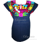 Blusa Artesanal Bordada Flores Con Escote Chiapas Mexicana