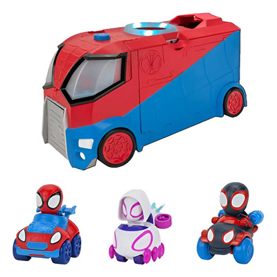 Marvel Spidey And His Amazing Friends - Vehículo, Luces Y Sonidos, Incluye 3 Increíbles Mini Vehículos, Unisex