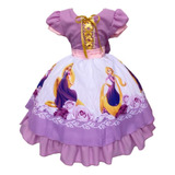 Vestido De Festa  Infantil Princesa Rapunzel Enrolados