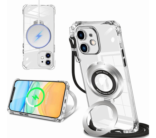 Funda Transparente Para Serie iPhone Magsafe + Mica Pantalla