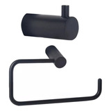 Set Accesorios De Baño 2 Piezas Negro Ottone Alta Gama Gtia.