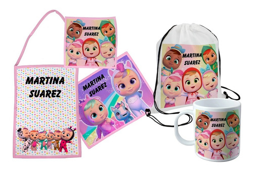 Toalla Mantelito Servilleta Mochila Muda Y Taza Set Jardin