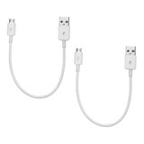 2 Cables De Carga Usb Micro-usb Macho P/ Datos Celu Parlante