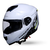 Casco Para Motociclista Abatible Exoskeleton Con Bluetooth Color Blanco Tamaño Del Casco L