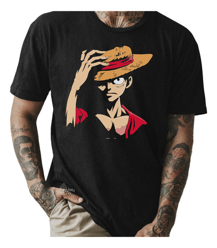 Camiseta Anime Luffy One Piece Unissex 100% Algodão Camisa