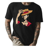 Camiseta Anime Luffy One Piece Unissex 100% Algodão Camisa