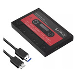 Case Preto Pra Hd Ssd Externo Fita K7 Sata 3 Usb Pra Desktop