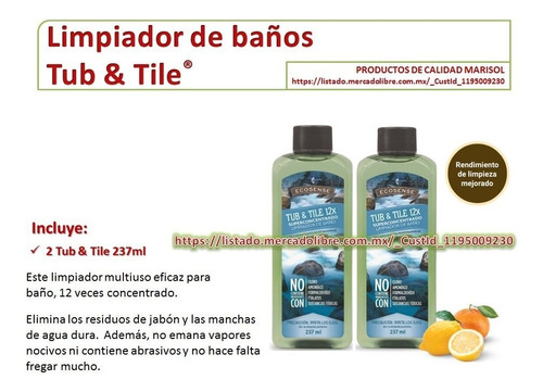 2p Limpiador Biodegradable Para Baño Tub & Tile, Melaleuca  