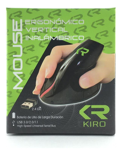 Mouse Ergonómico Kiro S6  Vertical Inalámbrico Recargable