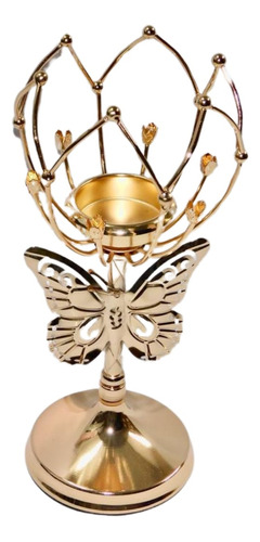 Candelabro Elegante Estilo Mariposa Veladora  27 Cm Luz