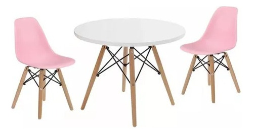 Set Comedor Infantil Eames 2 Sillas + 1 Mesa