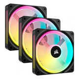 Kit De 3 Ventiladores Corsair Icue Link Qx120 Rgb Negro