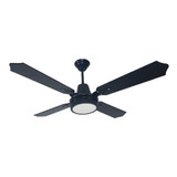 Ventilador De Techo Negro Palas Laqueadas Plafon Led 18w