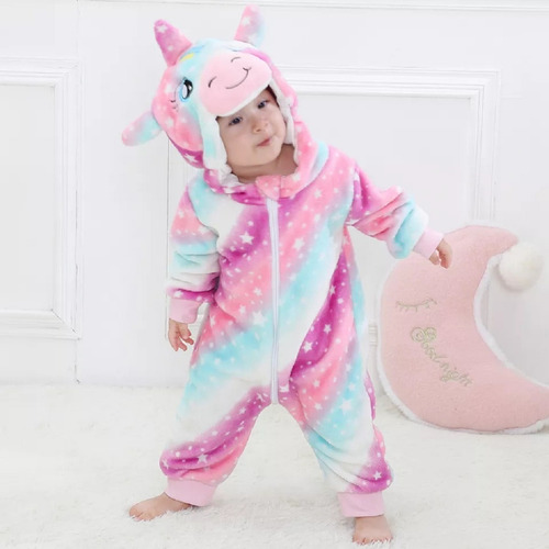 Macacão Pijama Infantil Inverno Fantasia Bebê Kigurumi Safar